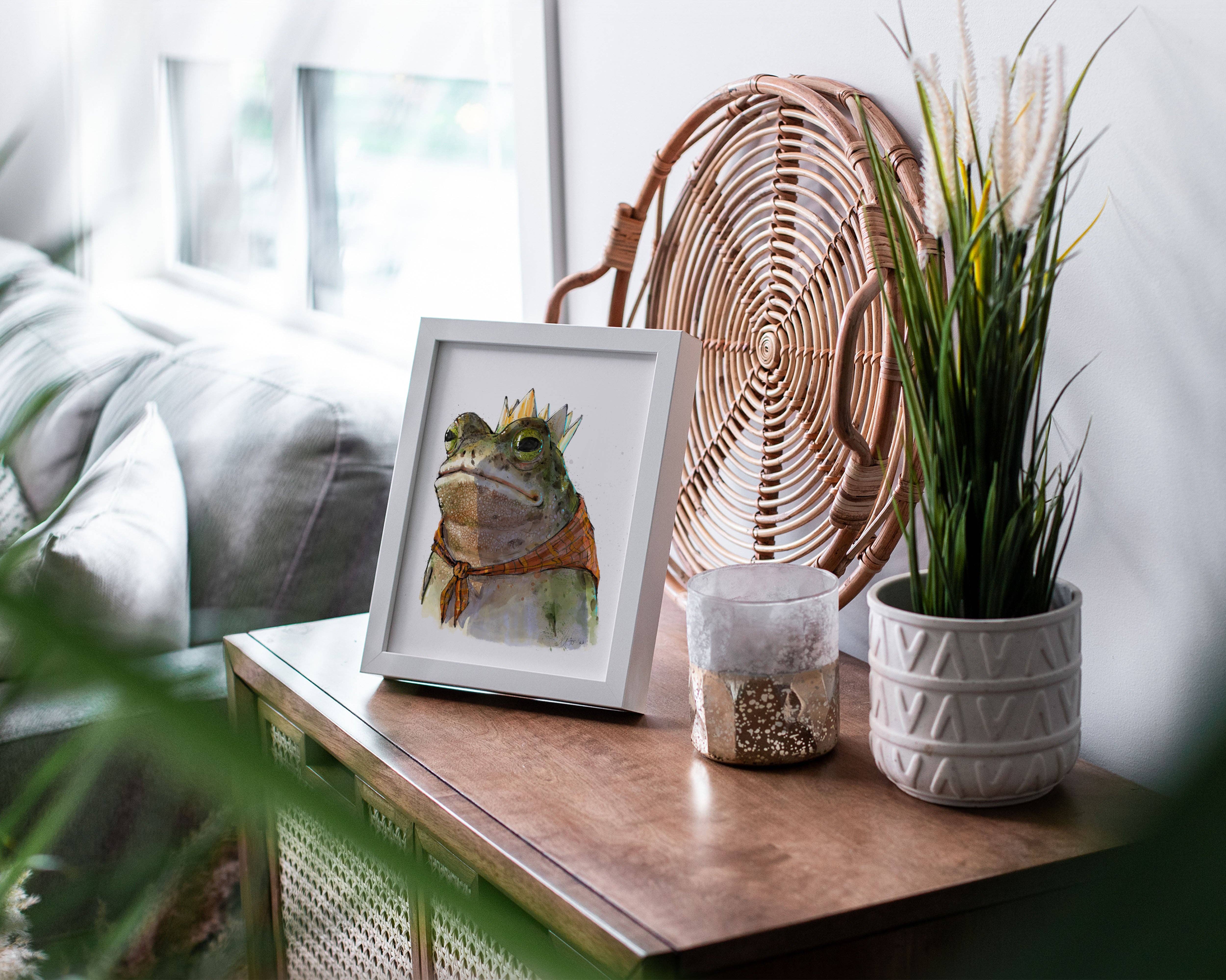 The Ugly Cat Studio - Wholesale Art Print - Toad King Watercolour Fine Art Print23