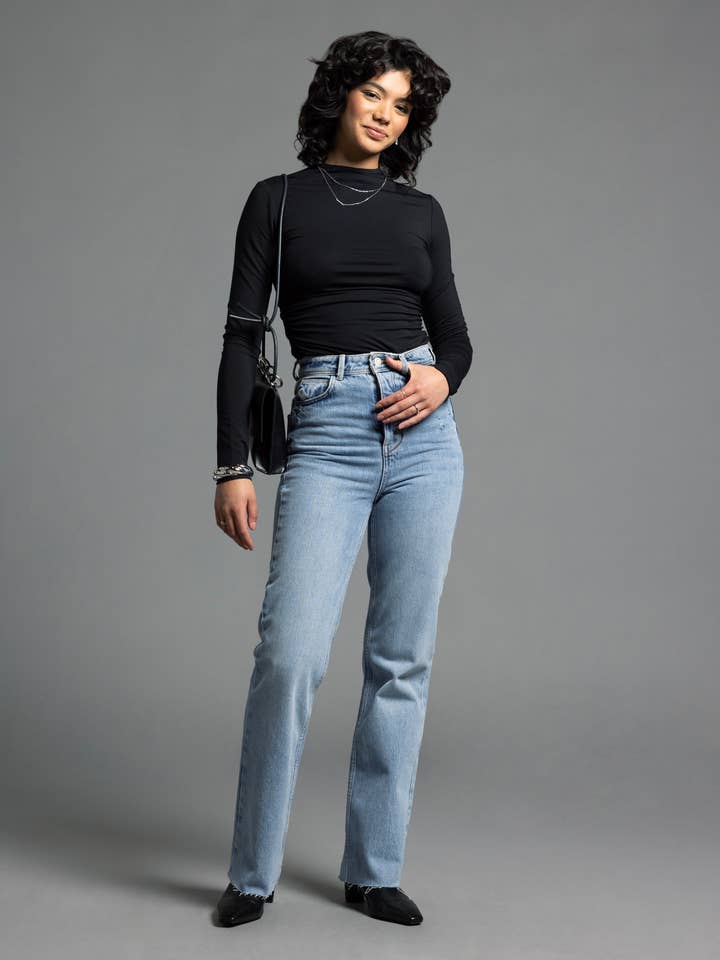 Weekend Los Angeles - Wholesale Knit Top - Women's - Ruched Long Sleeve Top - ROSE TOP5