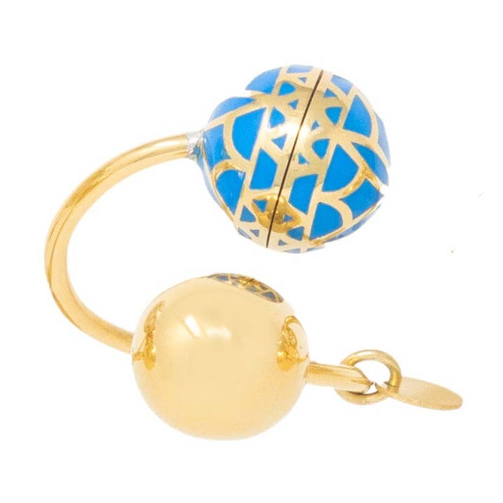 Bague en résine Signature Blue Cobalt Sphere pour la vente par Georgina Jewelry