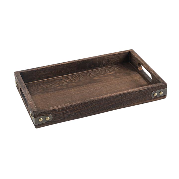 SOGA International Pty Ltd - Wholesale Serving tray - SOGA Small Walnut Rectangle Wooden Tray