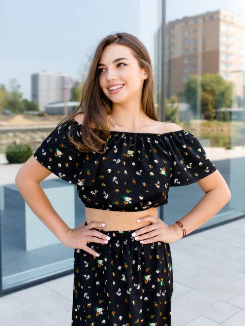 Tuta Soft-Print Nero per la vendita all'ingrosso da parte di Galychanka