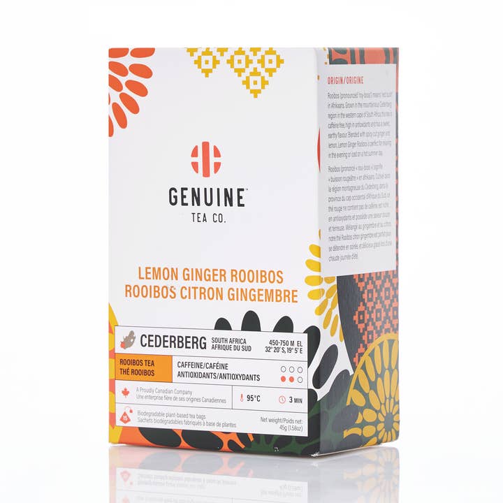 Sachets de thé Pyramid - Tisane Rooibos au citron et au gingembre pour la vente par Genuine Tea