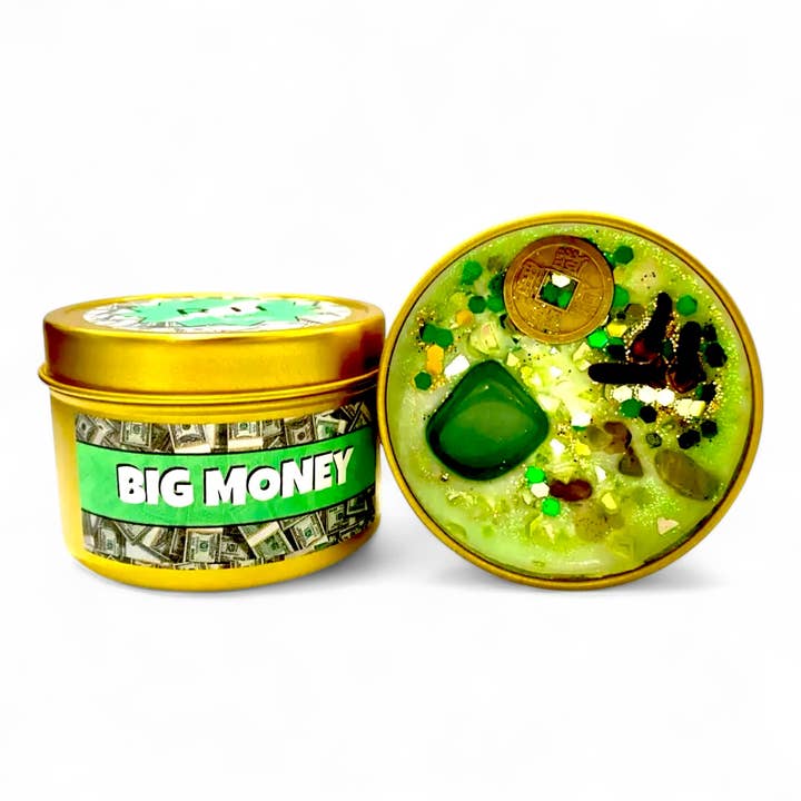 Raven’s Hearth - Vendita all'ingrosso Candele da viaggio - Candela Big Money | Profumo di Denaro | Abbondanza | 113 g