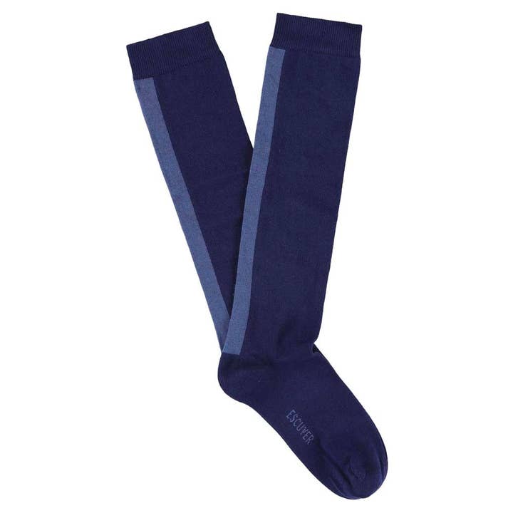 Chaussettes montantes femme - Bleu / Bleu clair pour la vente par ESCUYER
