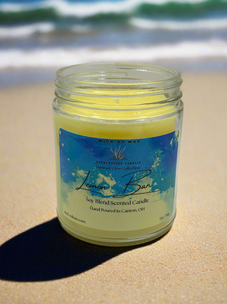 Wick-ed Wax Candles – Engroshandel Glaslys – Citronsnitte - Sommerduftende Soyablandingslys2