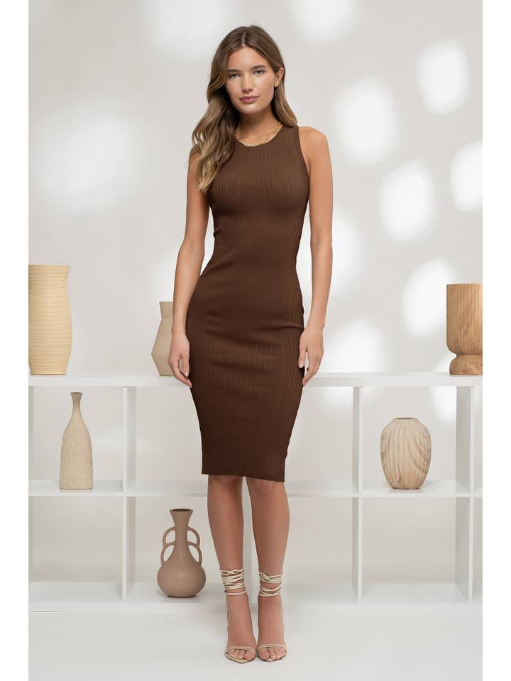 The Workshop Studio – Engroshandel Kjole - Dame – RIBSTRIKKET TANK MIDIKJOLE47