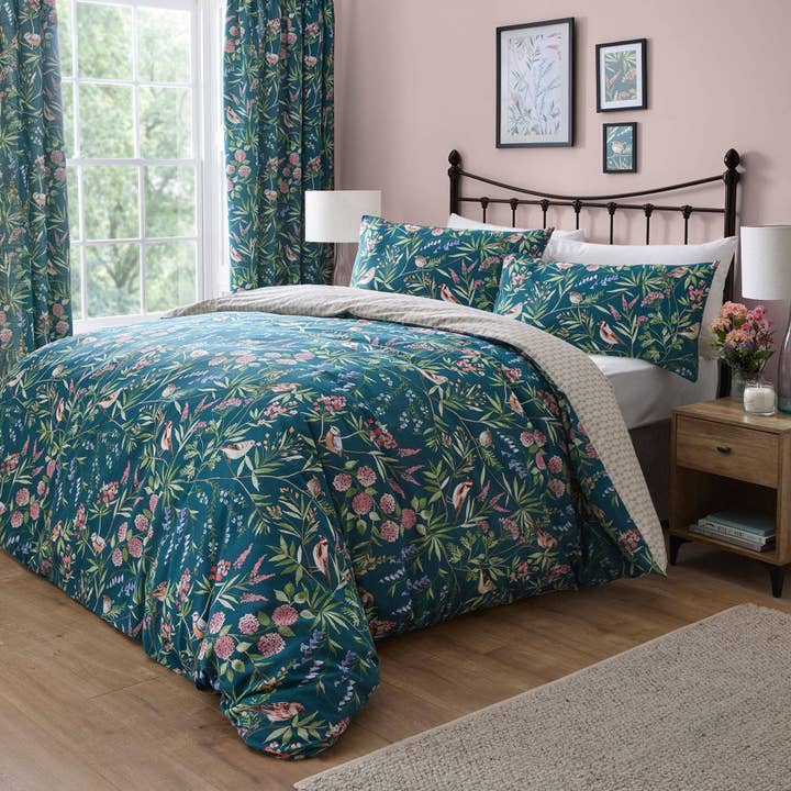 Caraway Duvet Cover Set by Dreams & Drapes Design in Green for wholesale by UW Home