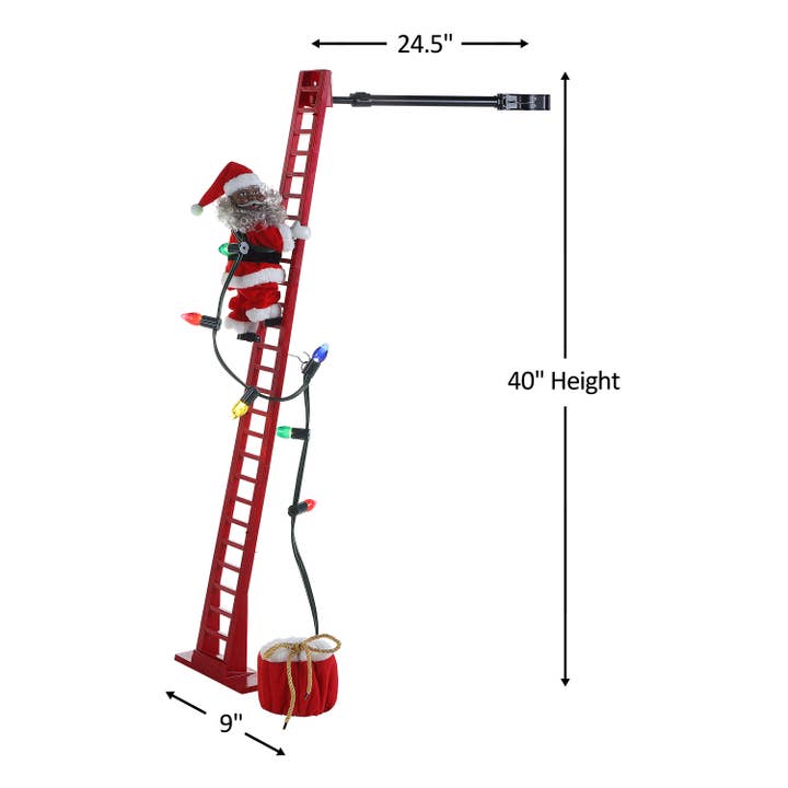 Mr. Christmas - Wholesale Christmas Decoration - 42" Animated Black Santa Super Climbing Christmas Decoration