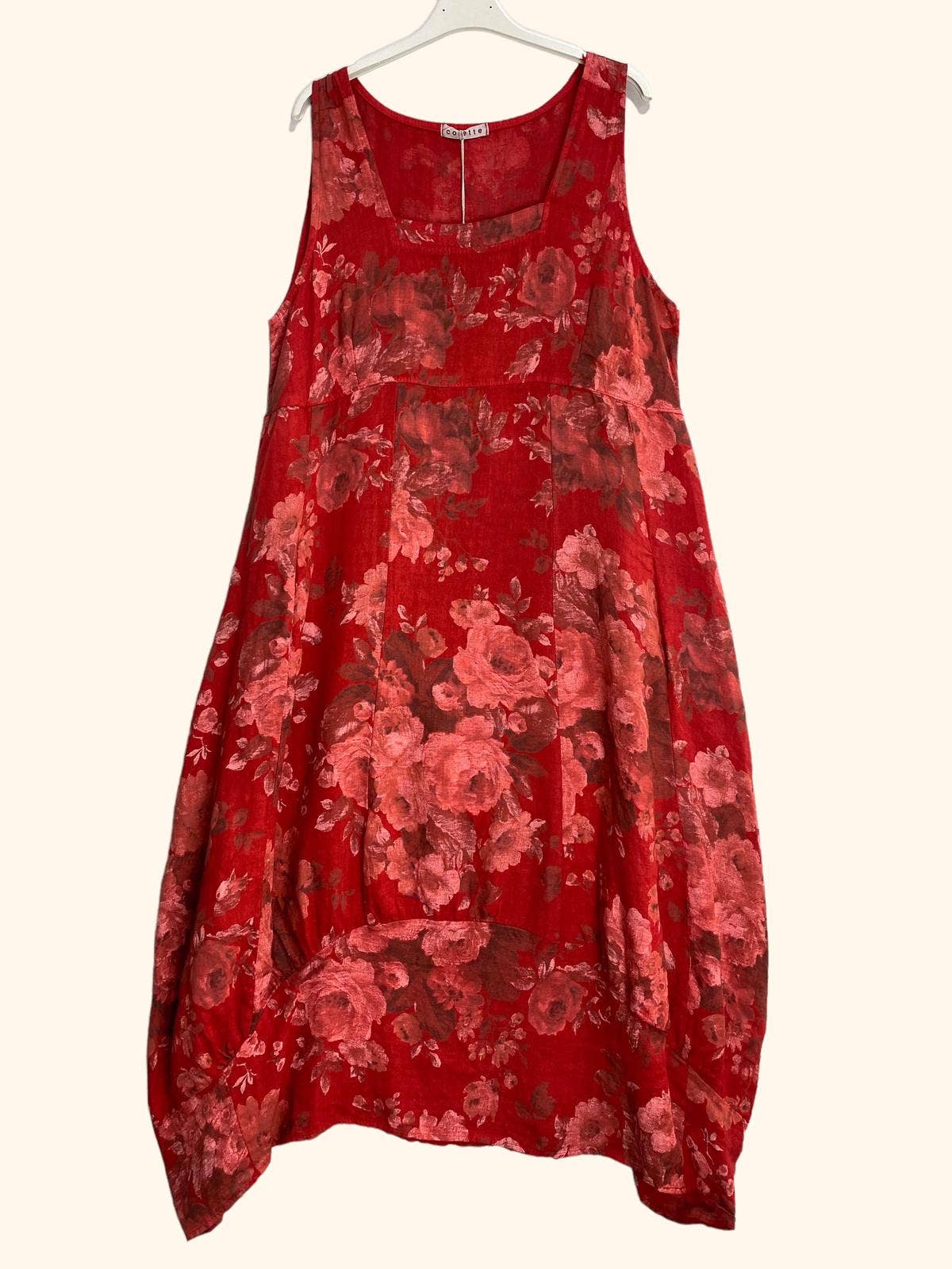 la maison des fibres naturelles - Wholesale Dress - Women's - sleeveless floral dress in 100% linen 622315