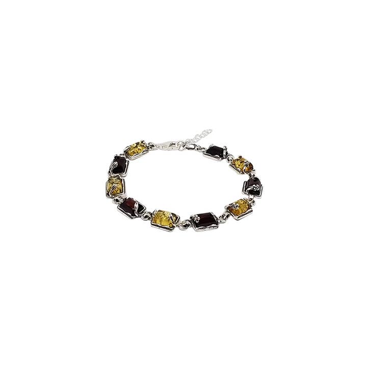Cherry/Citrine Amber Sterling Silver Bracelet for wholesale by Amberman