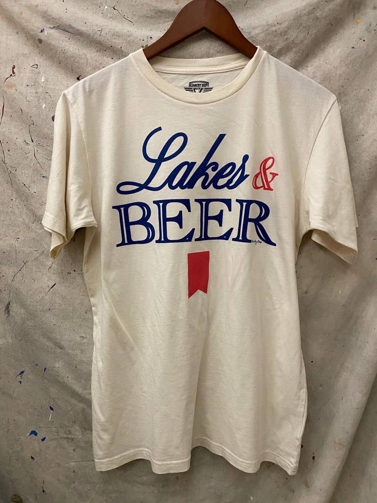 Country Deep Apparel - Wholesale Screen Printed T-Shirt - Unisex - Lakes & Beer Relaxed unisex Tee   4