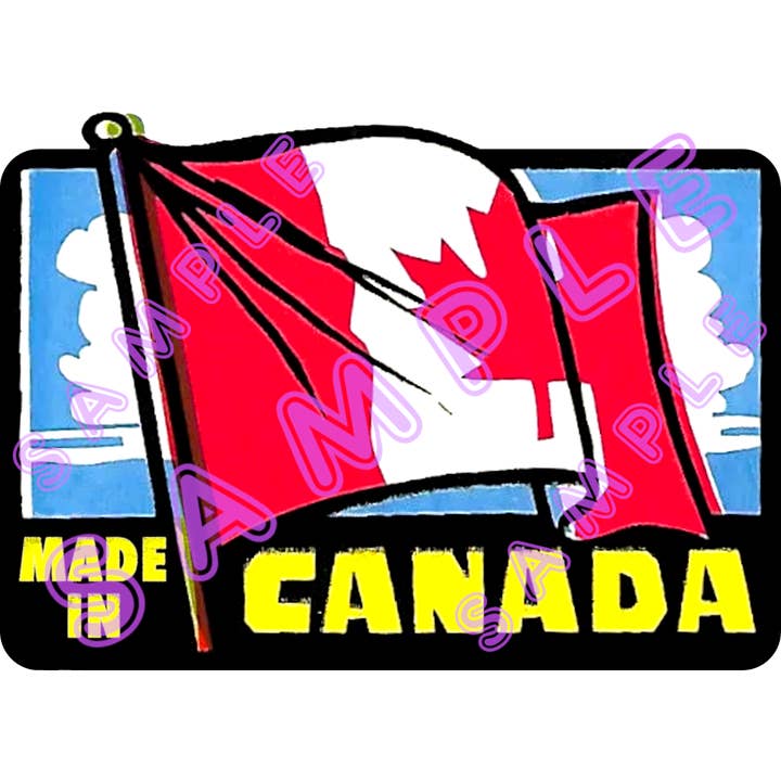 Gemaakt in Canada Retro / Vintage Stijl Vinyl Sticker CN16 voor wholesale door Hilda74 Retro Designs