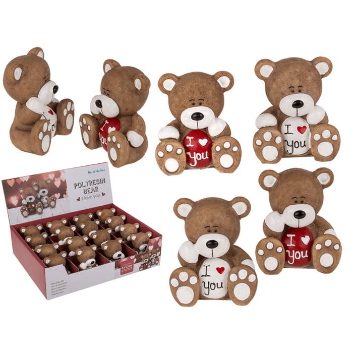 Out of the blue KG - Wholesale Decorative Figurine - Polyresin bear, I love you,