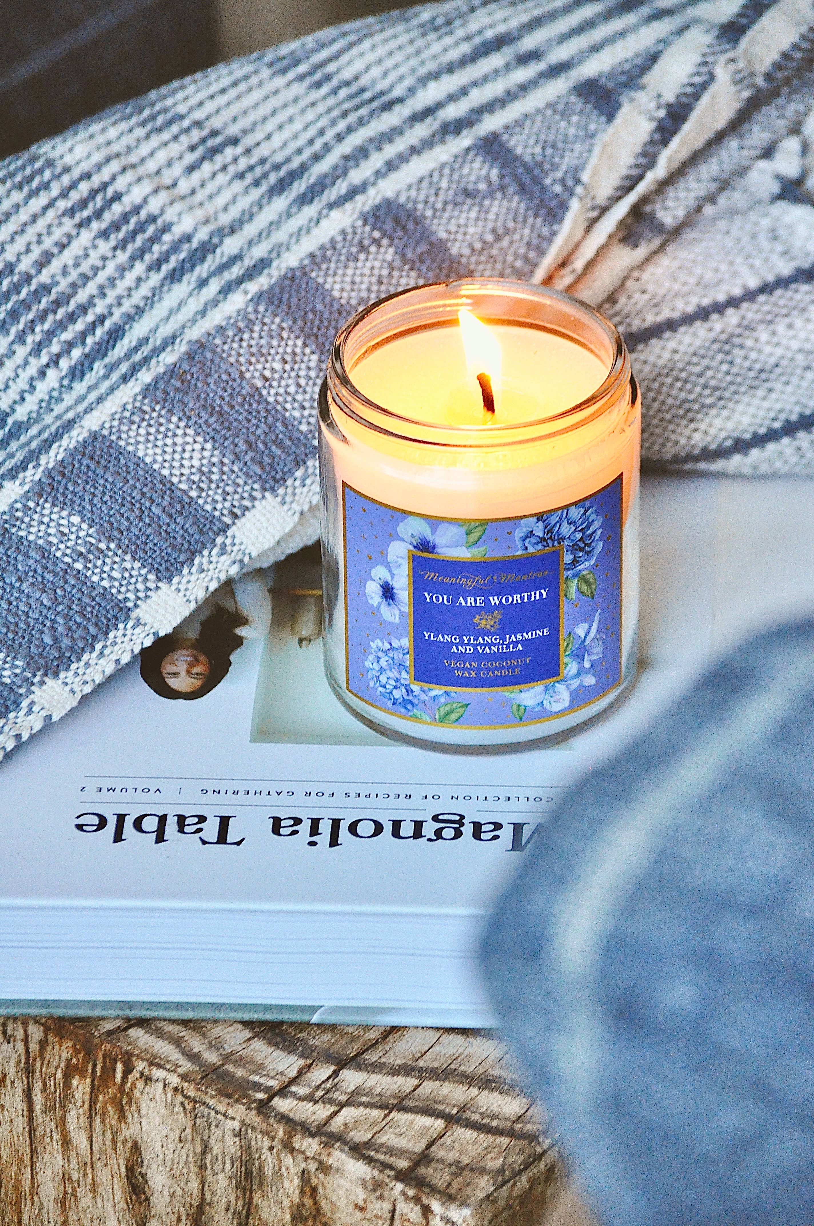 Meaningful Mantras - Wholesale Jar/Filled Candle - 8oz You Are Worthy Ylang Ylang/Jasmine/Vanilla Candle3