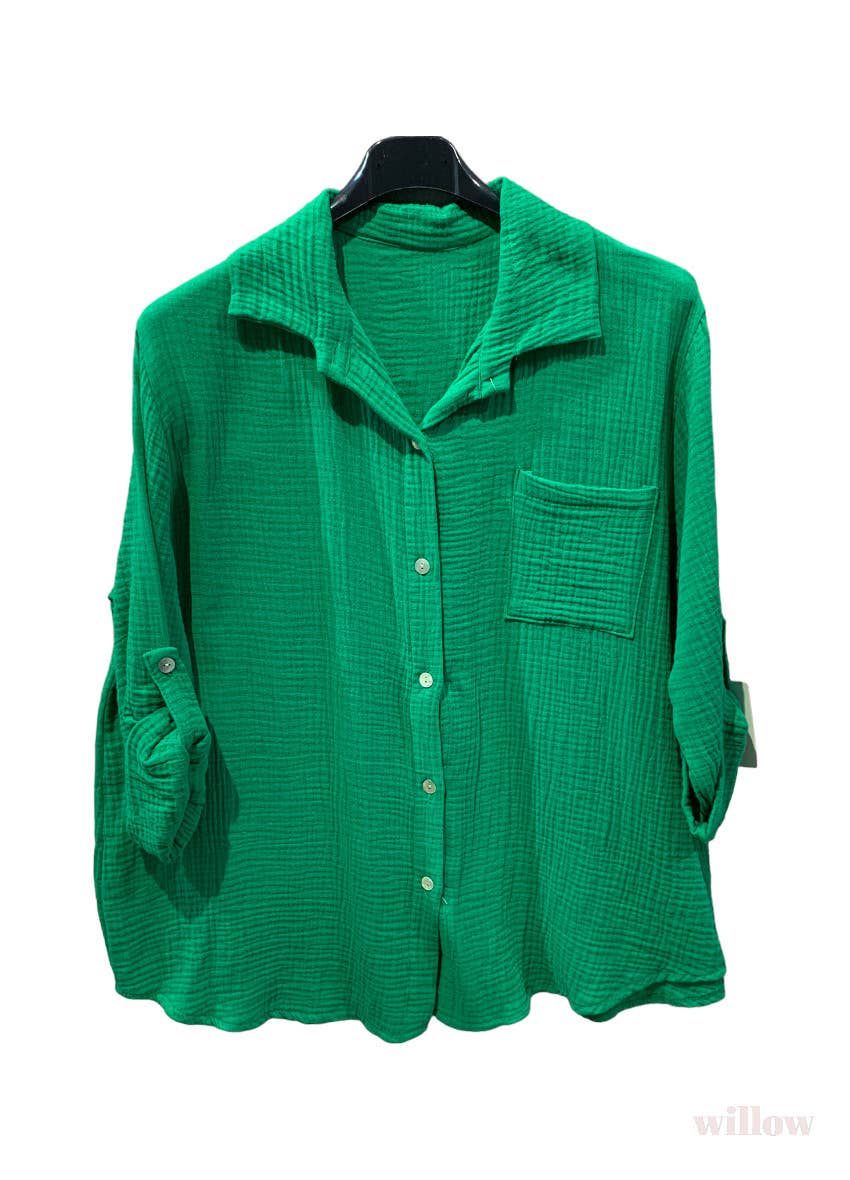 Moonsun - Venta al por mayor Camisa con botones - Mujer - Camisa de algodón batista con botones #52701