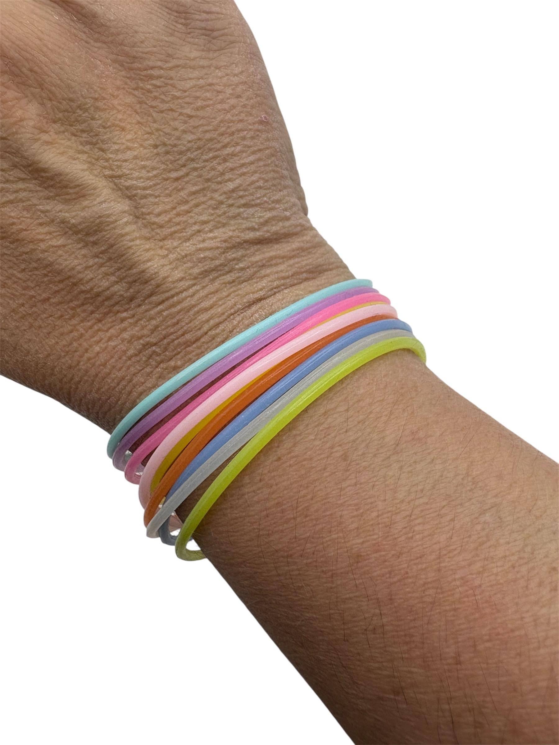 ASAP Craft Supplies - Wholesale Jewelry Set - Glow in the Dark Silicone Jelly Bracelets - Stackable - set of 9 - size 82