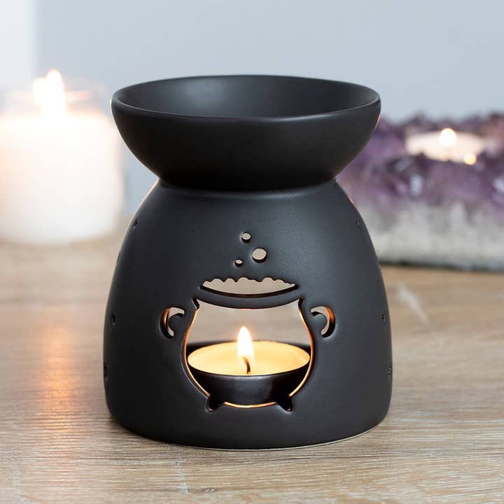 Something Different Wholesale - Wholesale Wax Warmer - Gothic Black Cauldron Cut Out Oil Burner and Wax Warmer