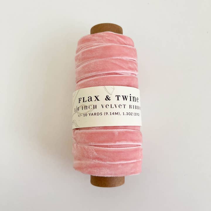 Flax & Twine - Wholesale Ribbon - Gift Wrapping - Flax & Twine 3/8" Velvet Ribbon - 10 Yards15