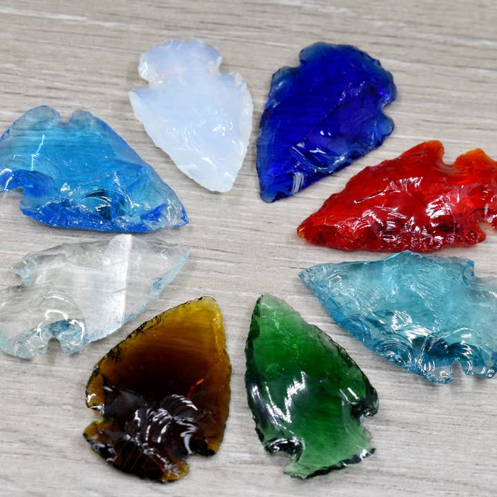 AK Healing Crystals - Wholesale Spiritual Stone/Crystal - 1.25'' Glass Arrowhead Points ~ Gemstones Glass Arrowhead