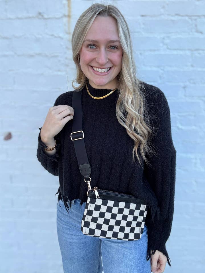 Split Checkmate Crossbody for wholesale by Kaydee Lynn LLC