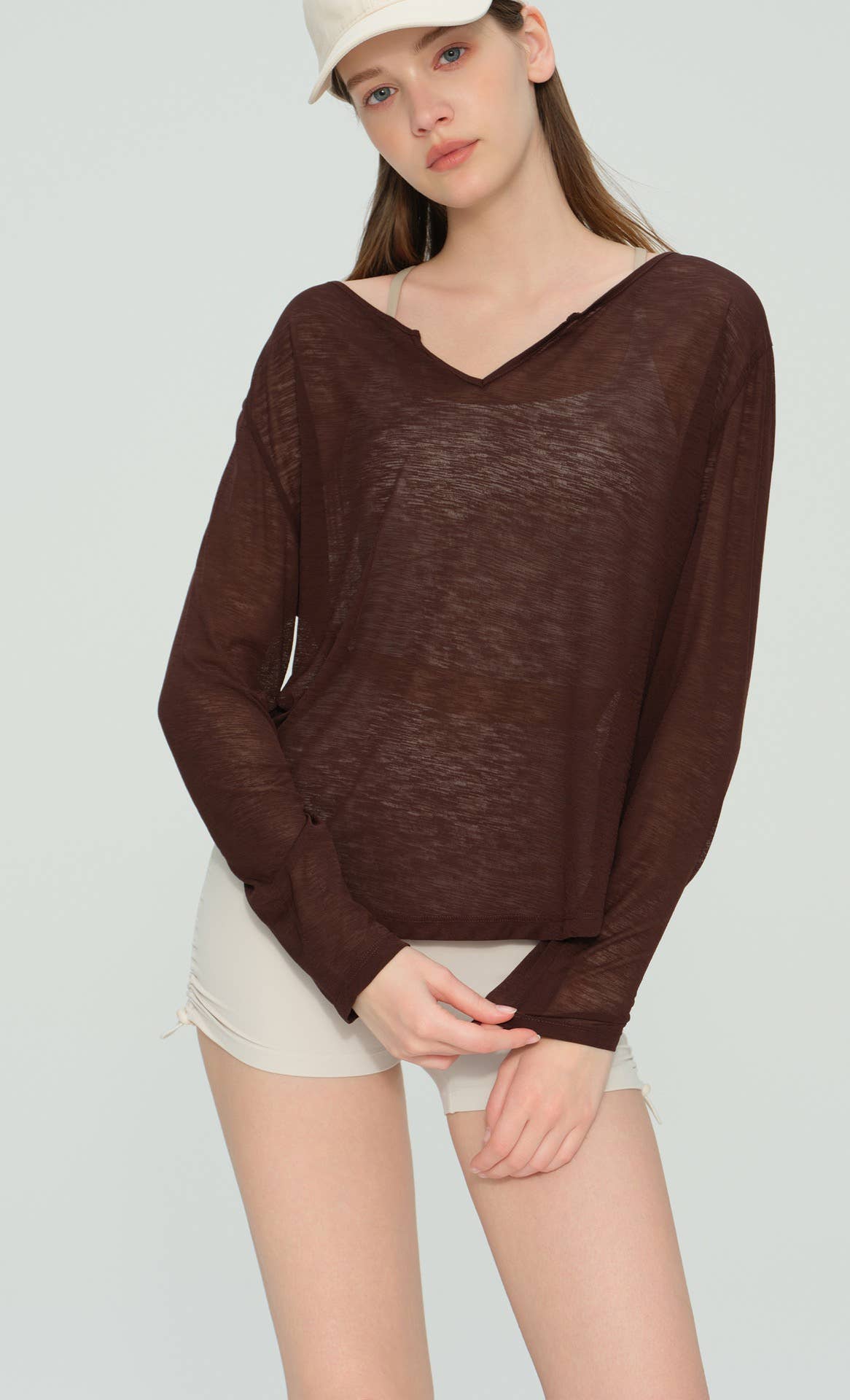 91thelabel - Vendita all'ingrosso Maglia sportiva - Donna - Copriabito Attivo Trasparente a Vestibilità Ampia Calin3