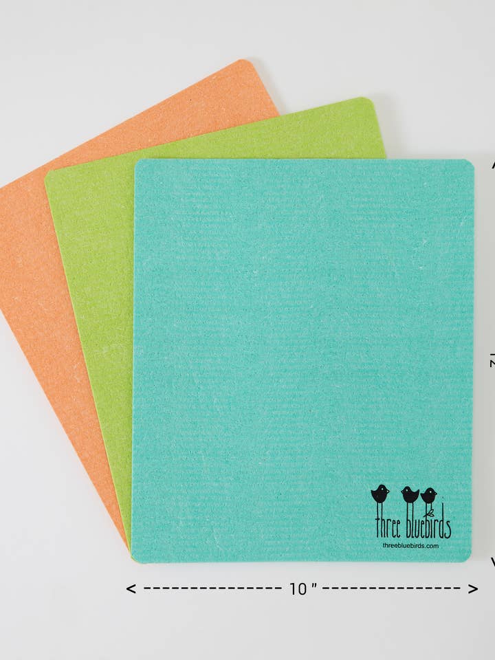 Large Size Swedish Dishcloths (10 x 12 in), Set of 3 for wholesale by Three Bluebirds Swedish Dishcloths