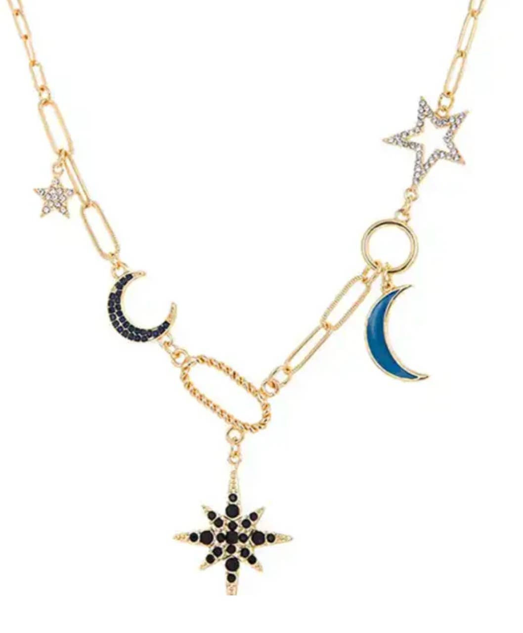 HoopLa - Wholesale Pendant/Charm Necklace - Celestial Moon and Stars