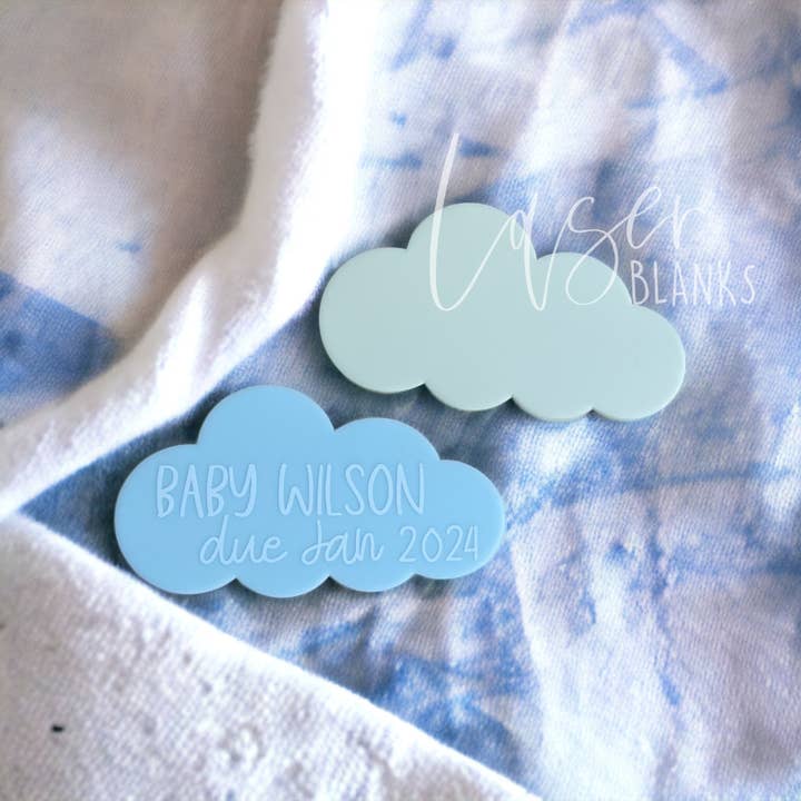 Laser Blanks - Wholesale Craft supplies - Fluffy Cloud | Announcement Blank | Acrylic Blank1