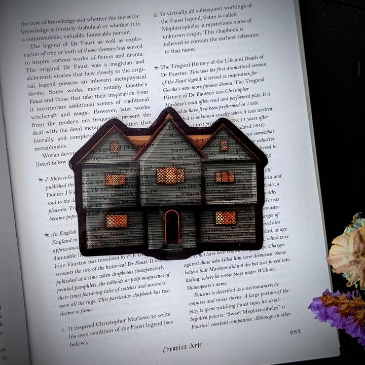 Segnalibro trasparente - Horror gotico gotico della casa delle streghe di Salem per la vendita all'ingrosso da parte di Dark Veinlet