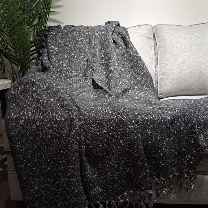 Handgewebte Decke aus Baumwoll-Acrylwolle auf einem Webstuhl, WS0174 für den Großhandel von Gulab Homes