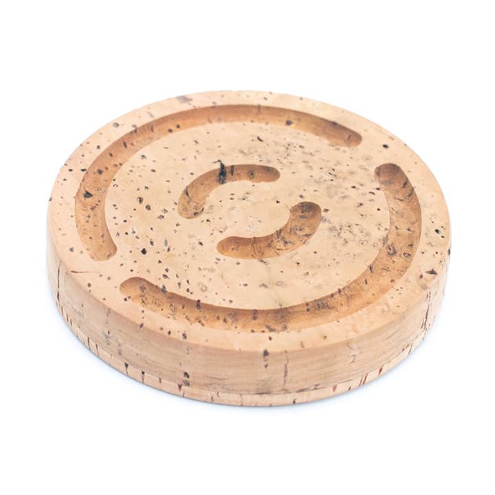Jabonera de baño redonda hecha a mano con corcho natural para venta al por mayor de Chapada Eco Cork