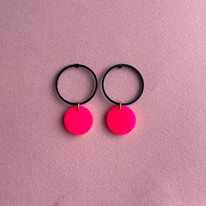 Hermoosa - Wholesale Dangle Earrings - Statement Earrings *NEON CIRCLE*8