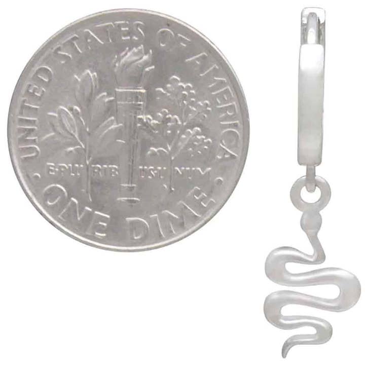 Nina Designs - Wholesale Huggie Earrings - Sterling Silver Huggie Hoop with Mini Snakes 27x11mm2