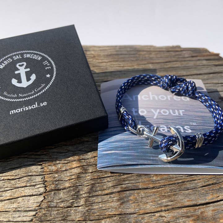 Bracelet ancre KEY WEST réglable en acier inoxydable pour la vente par Maris Sal Nautical