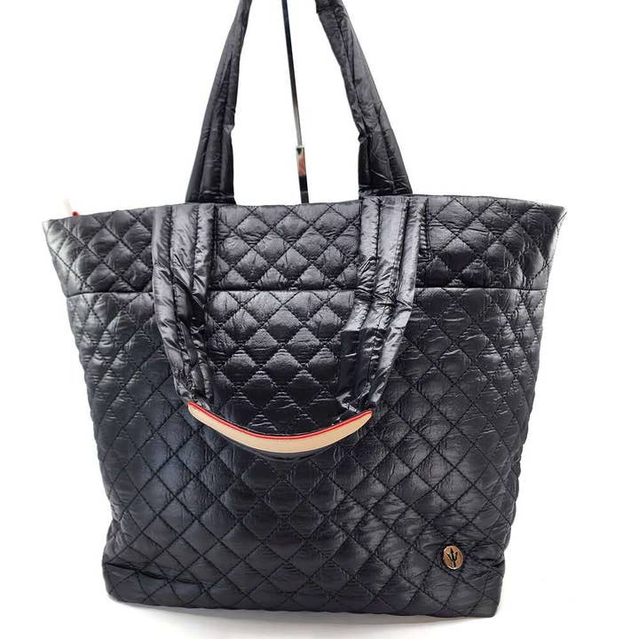 Hatzzi - Wholesale Tote Bag - Women's - Large Nylon Quilted Puffer Top Zip Tote5
