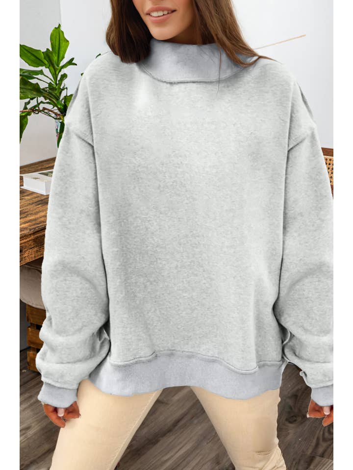 fashionworks - Vente Sweat-shirt – femme - Sweat-shirt réversible à col montant et épaules tombantes oversize