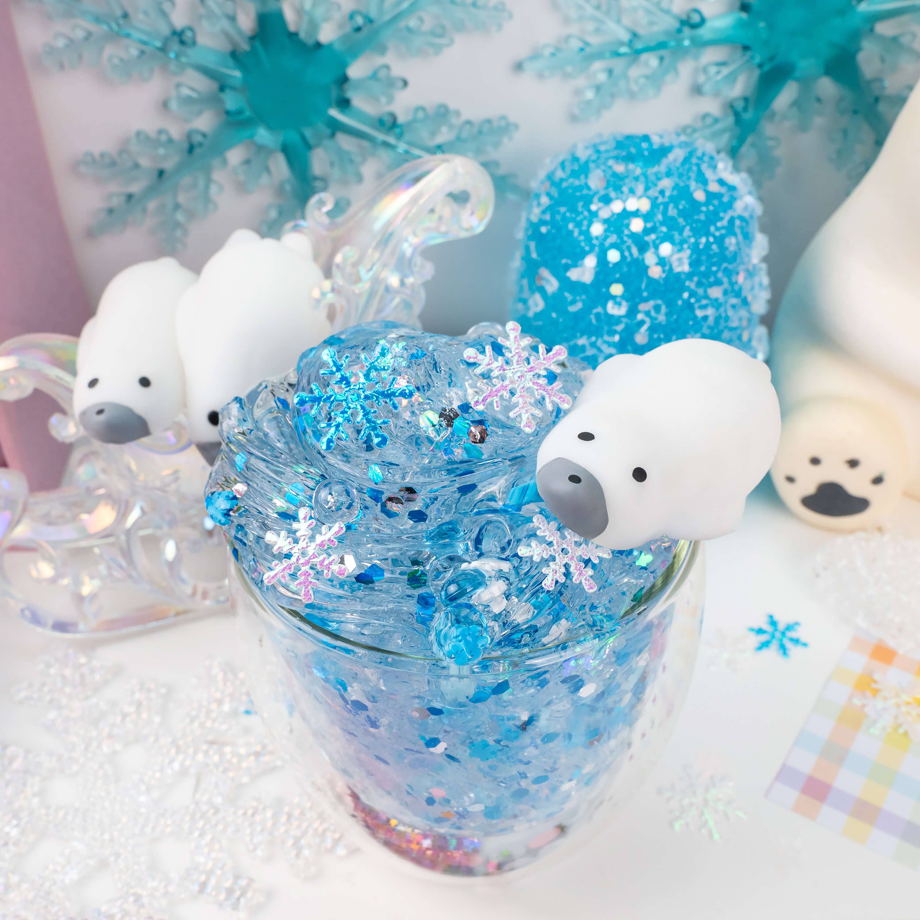 Kawaii Slime Company – wholesale Slajm - Barn – Polar Bear Plunge Clear Signature Dome™ Slime (4 st/förpackning)8