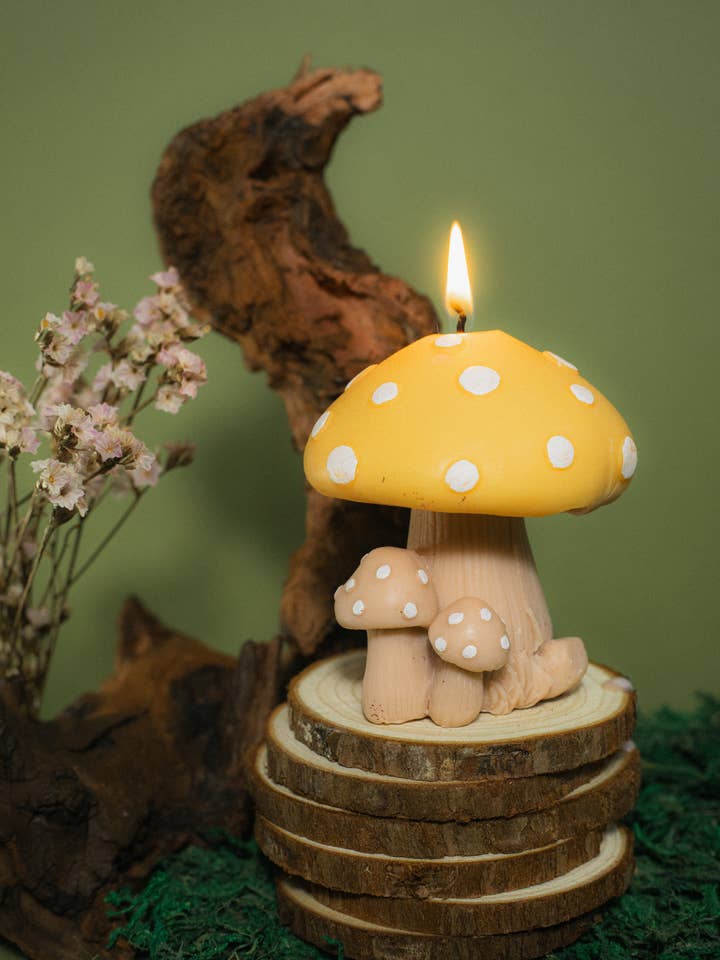 Mushroom Family Candle for wholesale by Interlude Candles