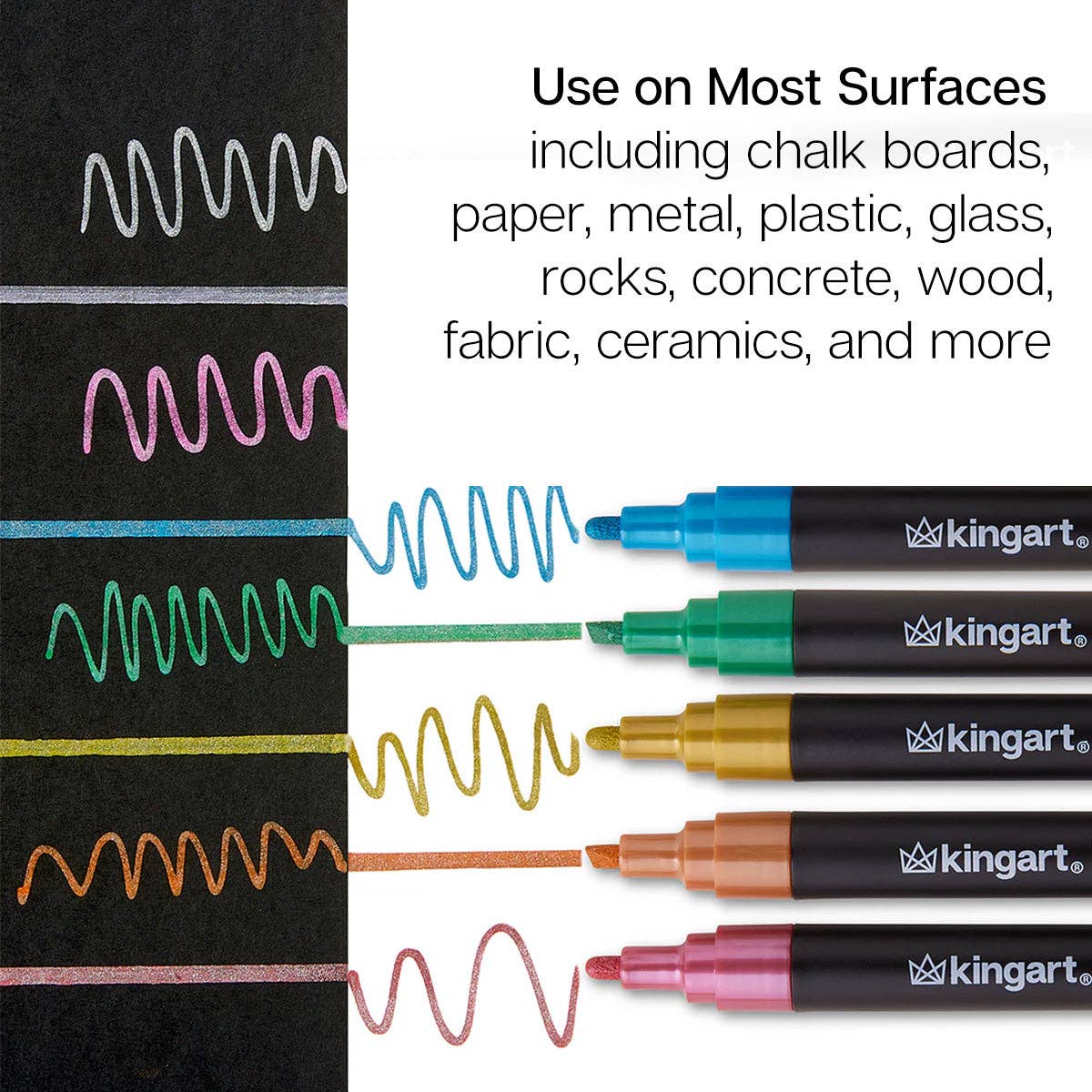 KINGART - Wholesale Marker - Liquid Chalk Markers 8 Metallic Colors4