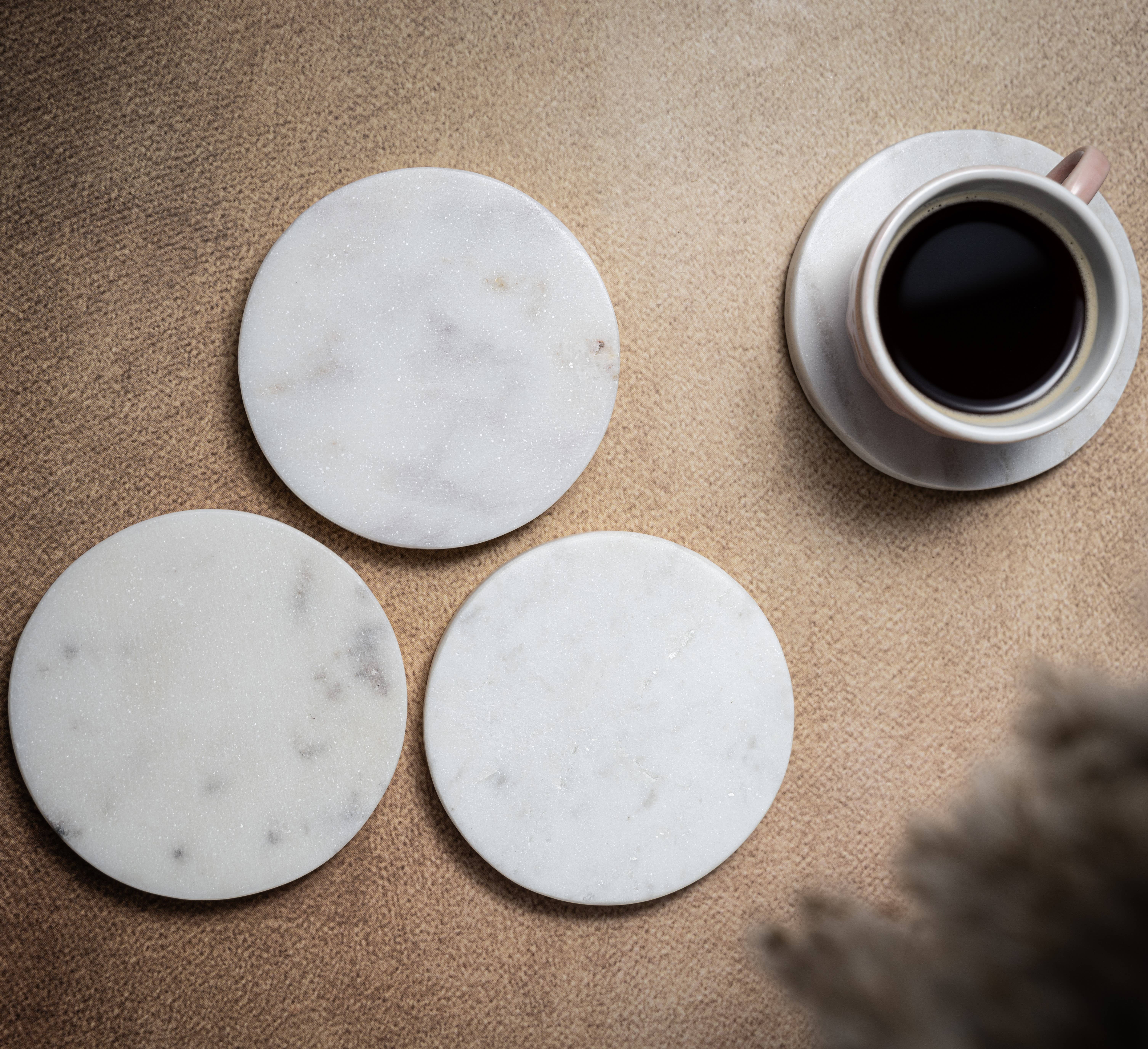 BIDKhome - Wholesale Coasters - Set of 4 Marble Round Coasters2