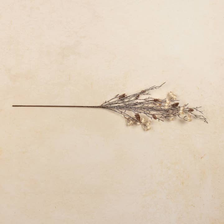 Ragon House - Wholesale Artificial Plant - 36" ICED TWIG W/ WHITE BERRIES & PINECONE SPRAY2