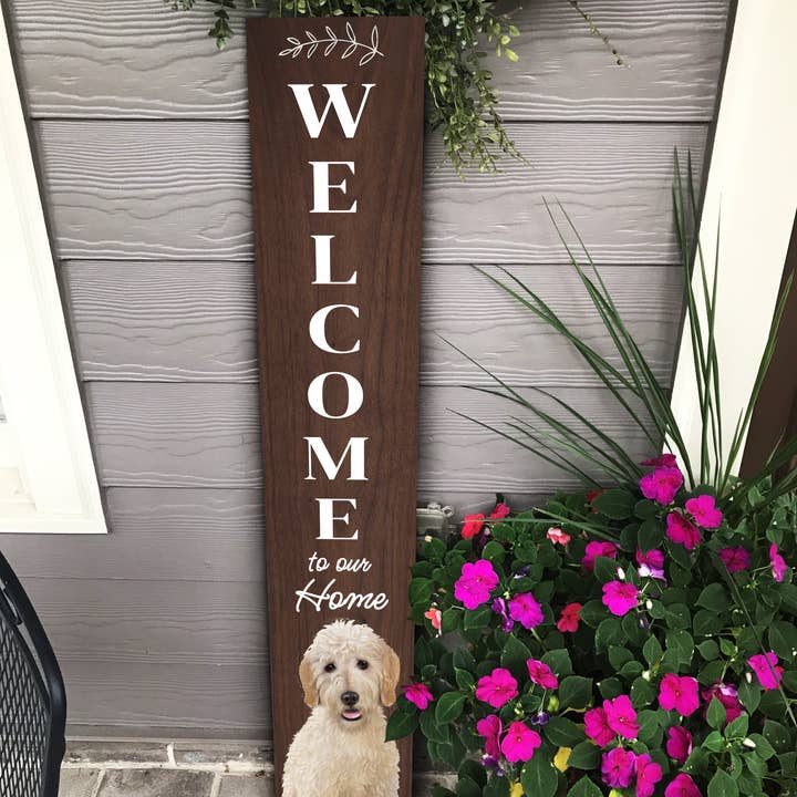 E&S Pets – Großhandel Schild für Außenbereich – Goldendoodle Willkommensschild2