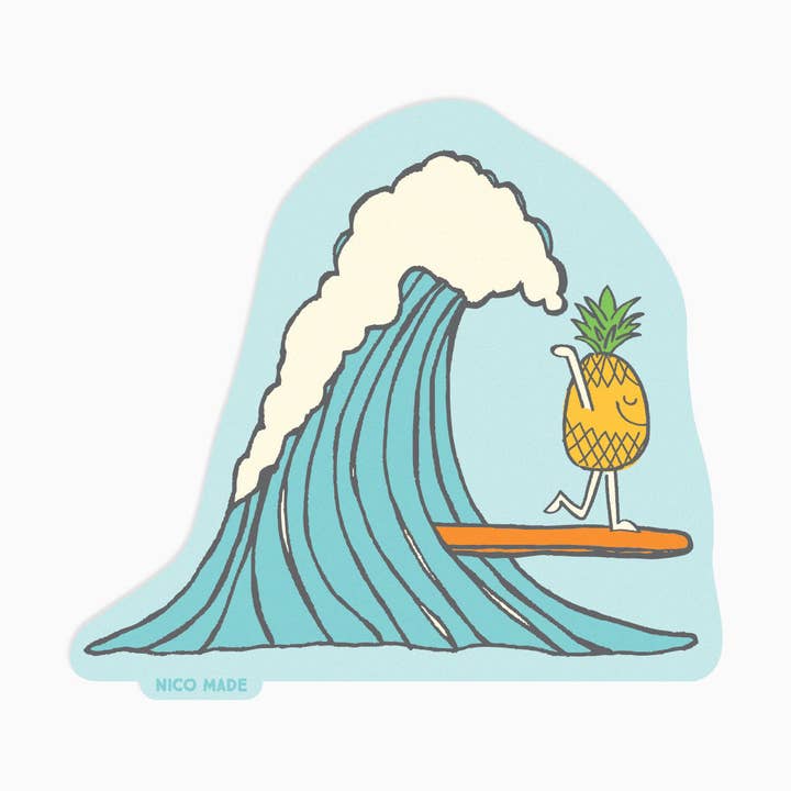 Surfen Ananas • Sticker voor wholesale door Nico Made by Nicole Ferrara