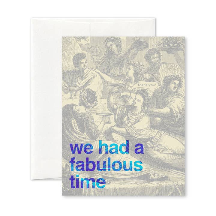 "We had a fabulous time" A2 thank-you card for wholesale by Pictrix Design