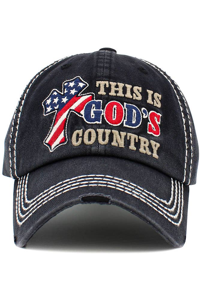 Hana – Boné de beisebol - Mulher por atacado – THEI IS GOD'S COUNTRY Bandeira Americana Cross Vintage Ballcap7