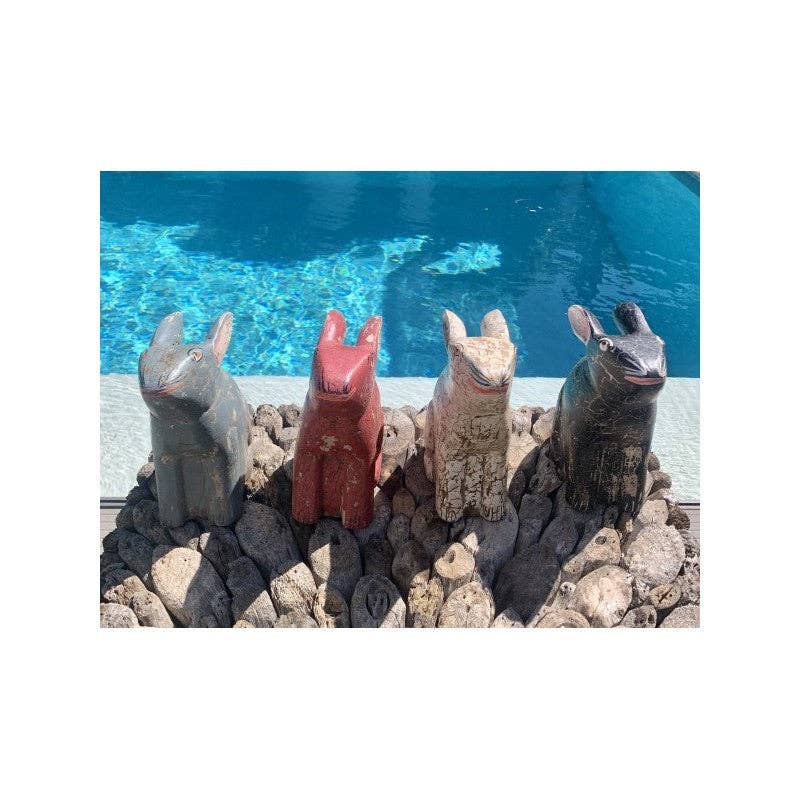 Paloma Black (Casa Natura Design, S.L.) - Wholesale Decorative Figurine - Hand-Painted Wooden Rabbit Statue3