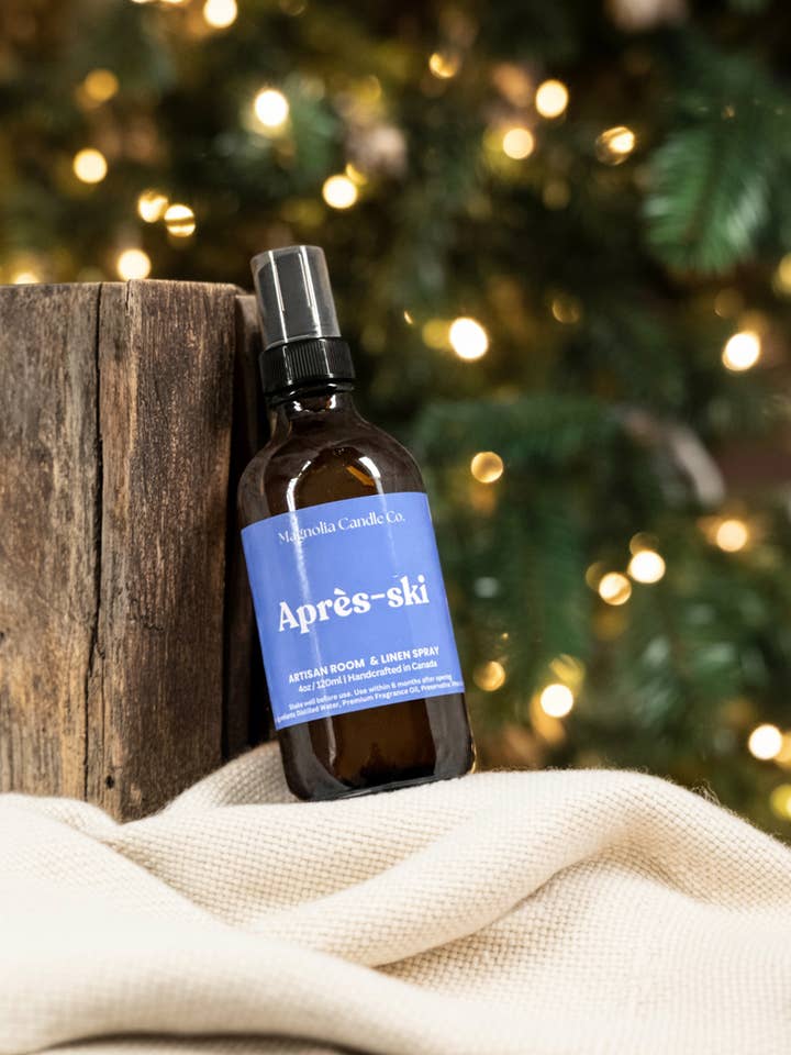 Apres Ski , Room & Linen Spray, Pillow Mist 4oz for wholesale by Magnolia Candle Company