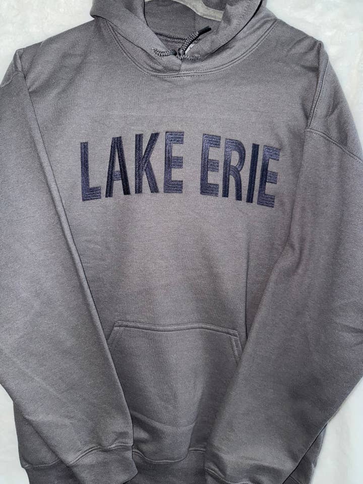 Lake Erie Embroidered Crewneck for wholesale by A & C Embroidery