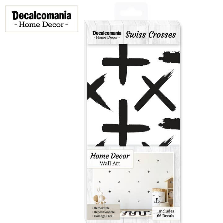 Black Plus Signs Home Decor Peel and Stick Wall Decals for wholesale by Decalcomania