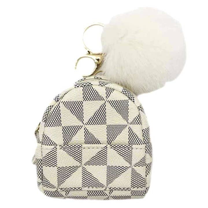 anbfashion - Wholesale Keychain – Women's - TANGLE PATTERN POM POM MINI BAG KEYCHAIN FK-137